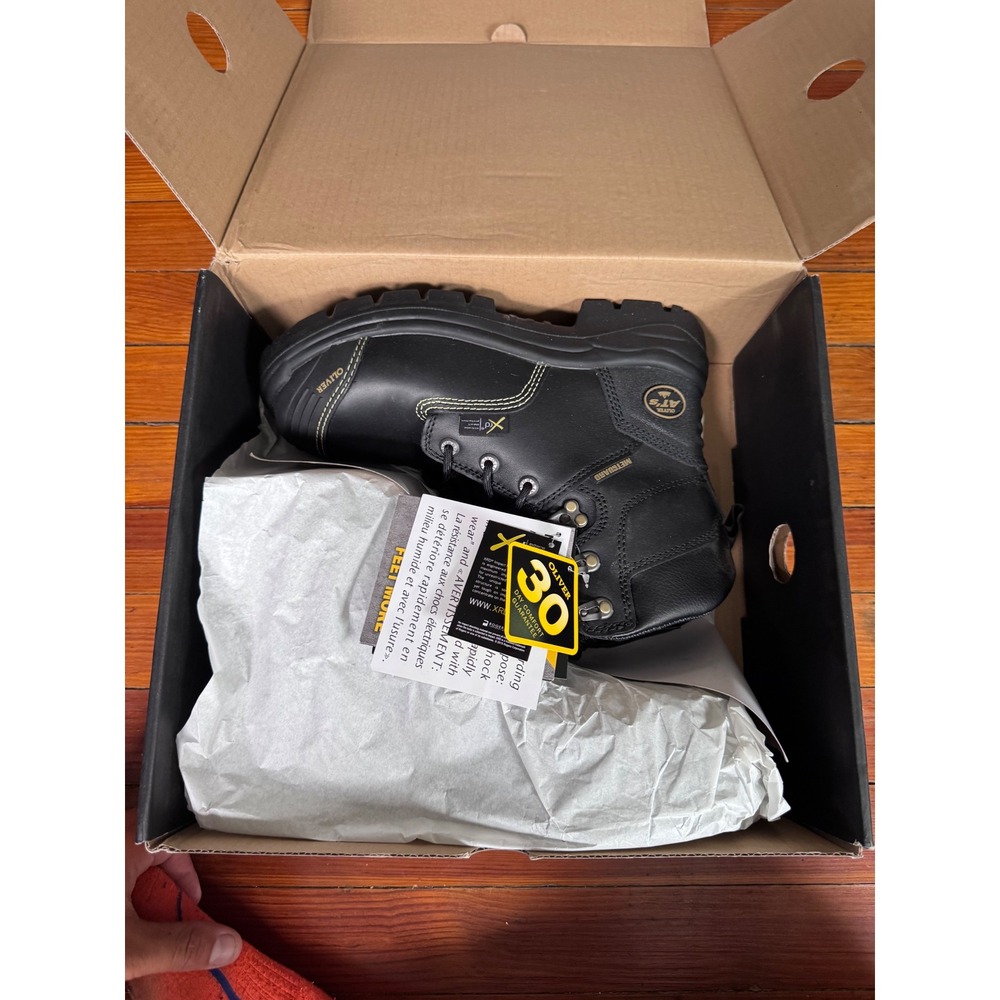 Oliver 55346S Mens 8.5 Black Leather Steel Toe Metatarsal Guard Work Boots NEW